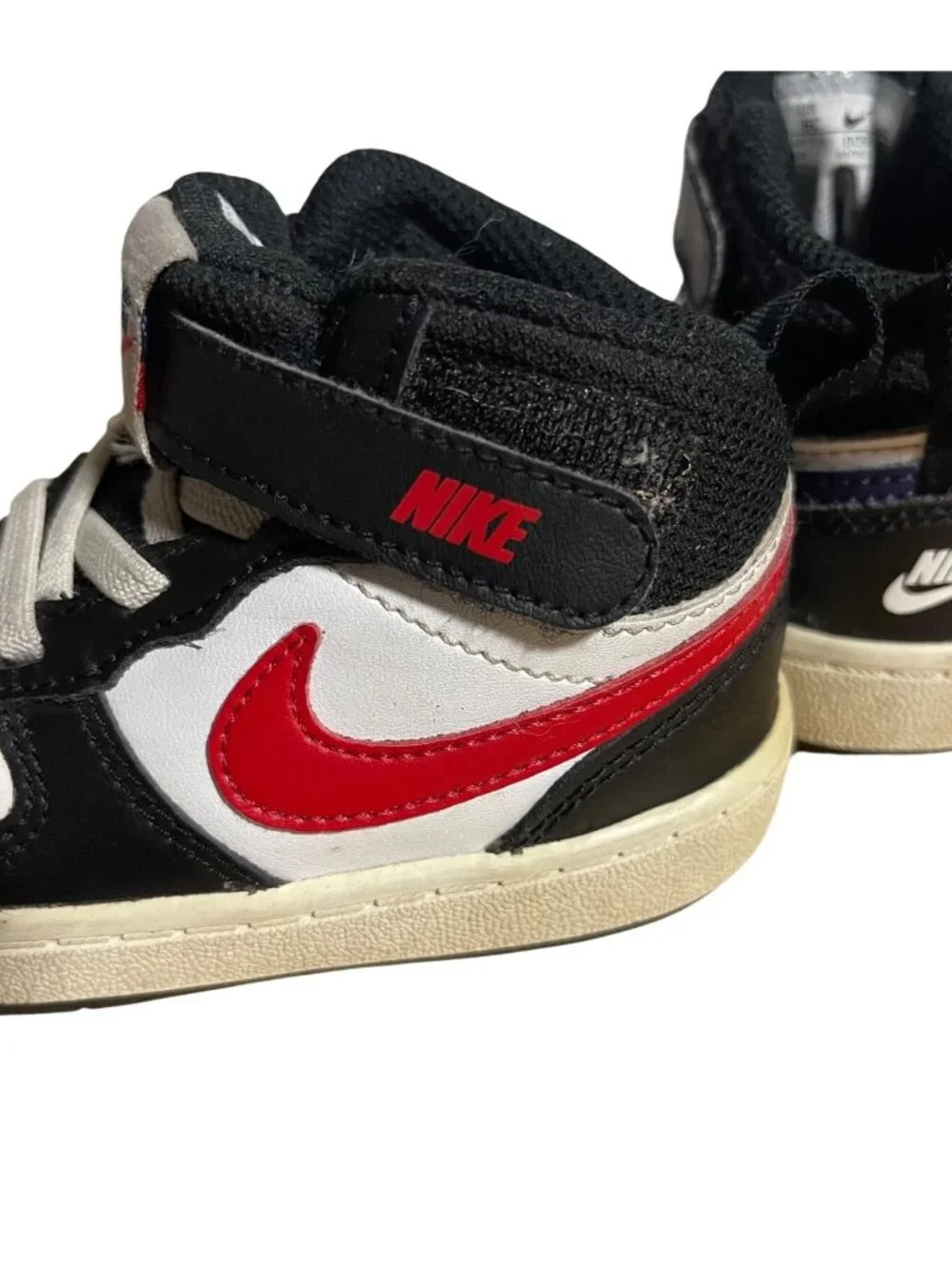 Nike Court Borough Mid 2 Size 6C White Black University Red Colorway Toddler